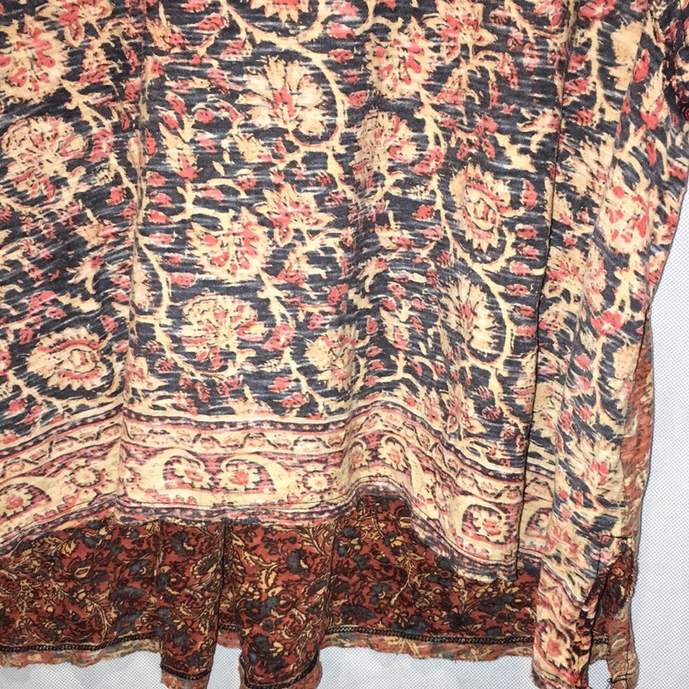 Free People Boho Paisley Print Cap Sleeve Top | Size S - Picture 3 of 5